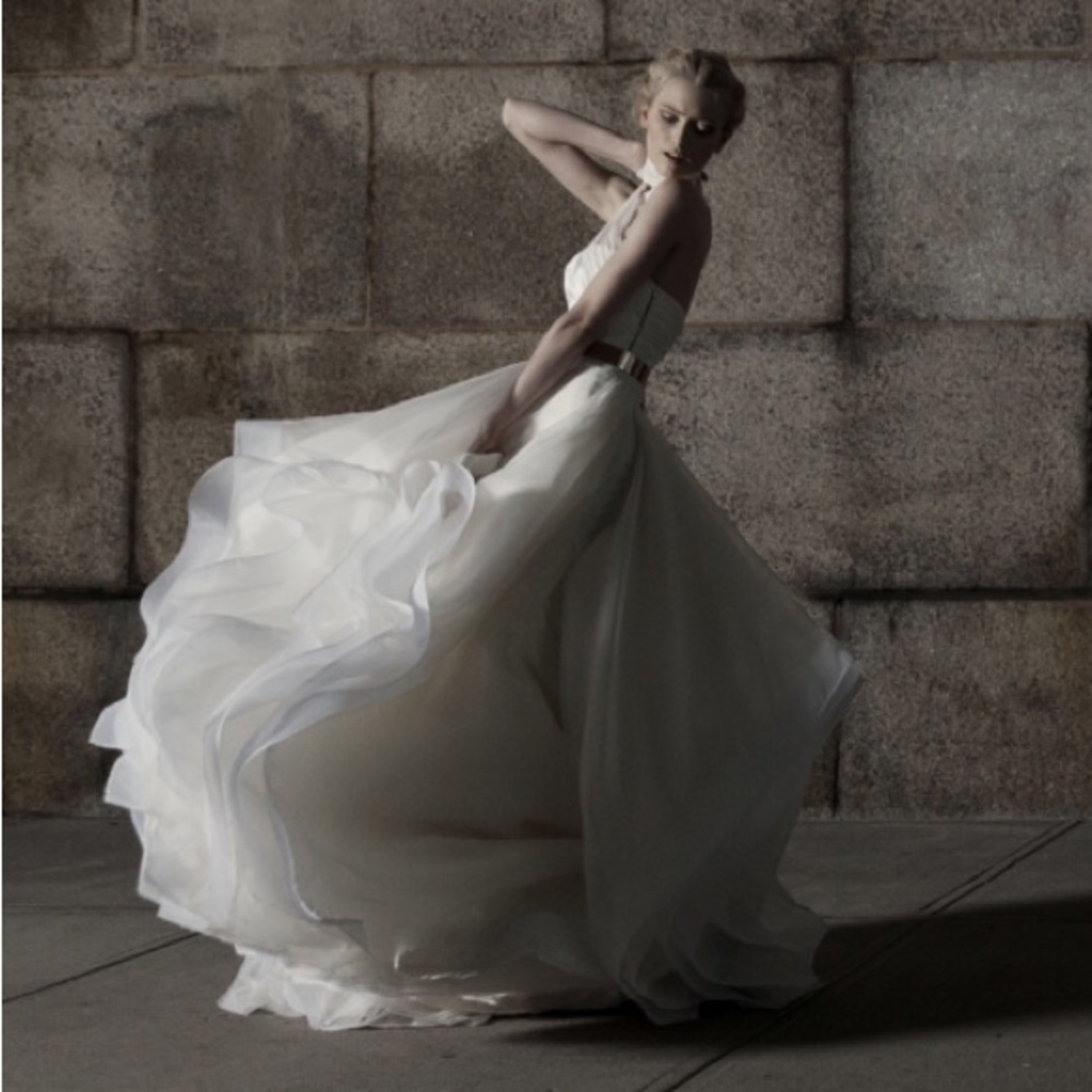Della Giovanna Off-White Bridal Skirt and Corset, Silk Bridal Gown Wedding Dress